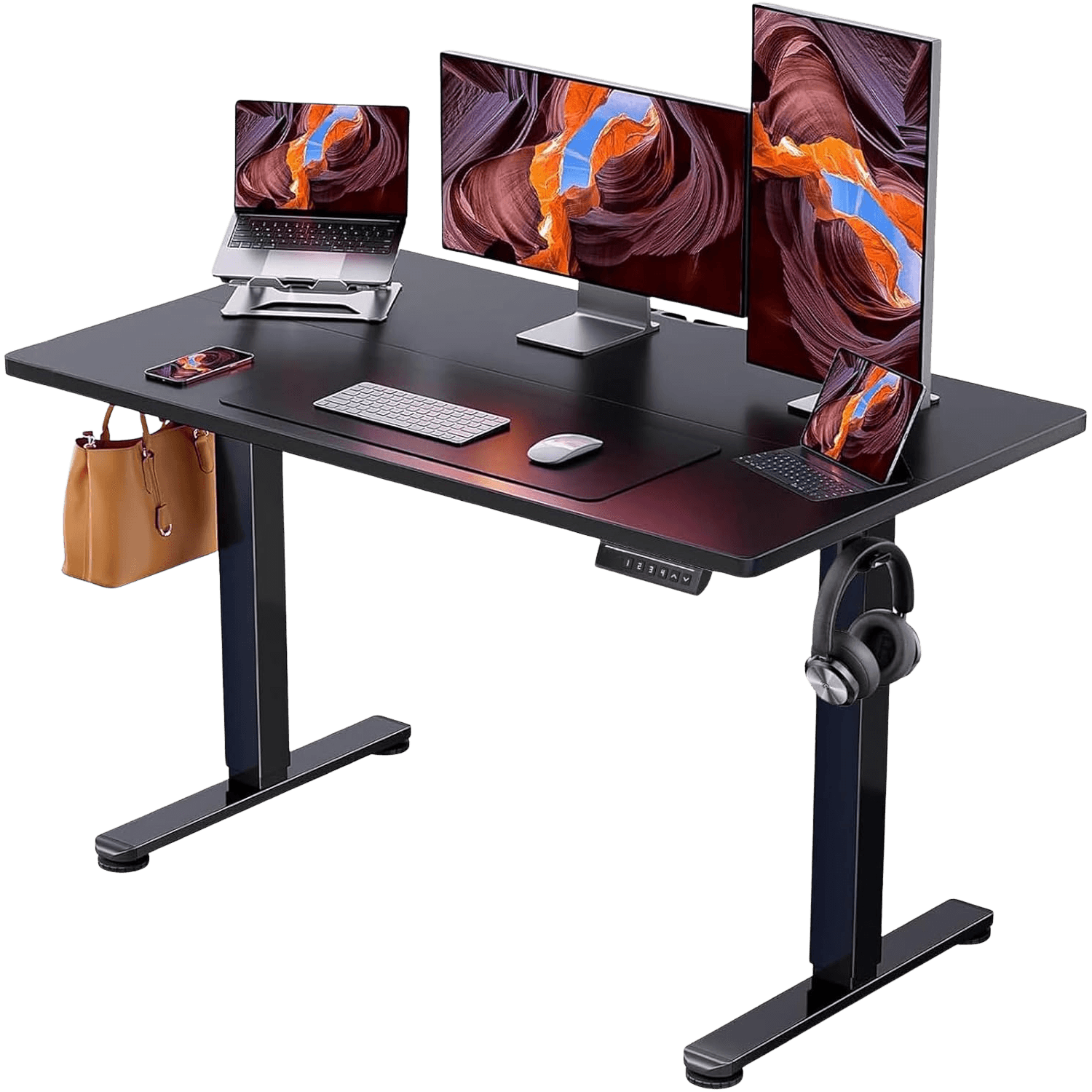ErGear electric standing desk isolated product view black