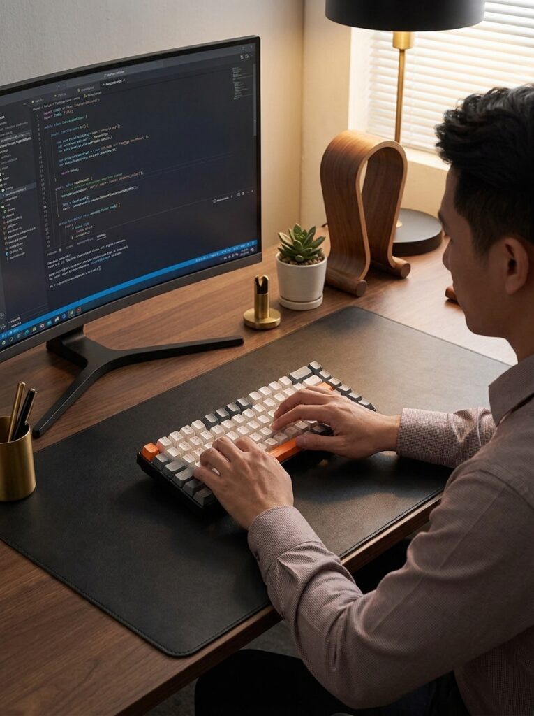 Shop The Look: Biến Góc Chạy Deadline Thành "Studio Thu Nhỏ" Đậm Chất Tạp Chí Vietnamese Professional Typing O… 202607181121 1 765x1024